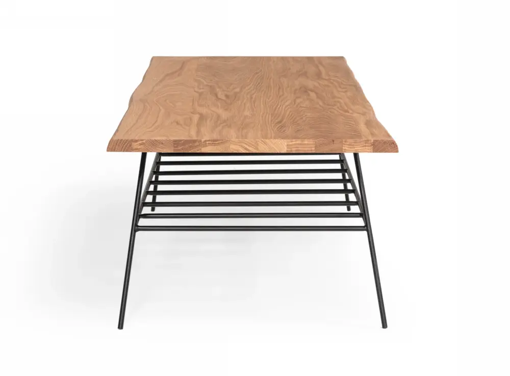 Modrest Barnum - Industrial Oak and Ebony Iron Live Edge Coffee Table