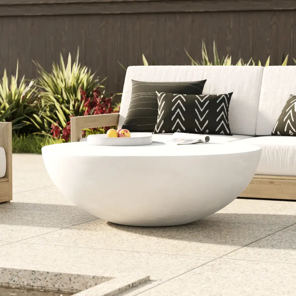 Modrest Bronte - Modern Chalk Concrete Round Coffee Table