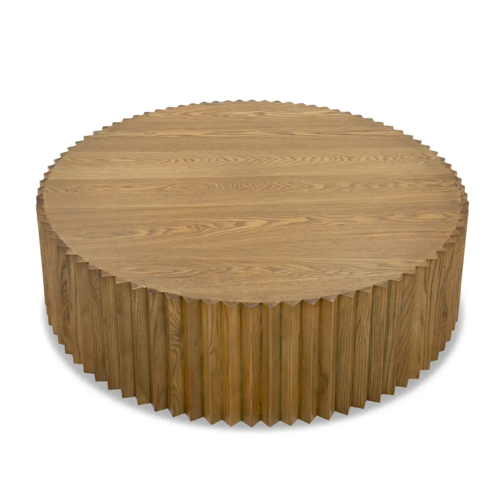 Modrest Espana - Cutting-edge Walnut Round Coffee Table
