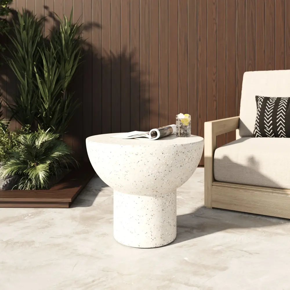 Modrest Fate - Sleek Terrazzo Concrete End Table