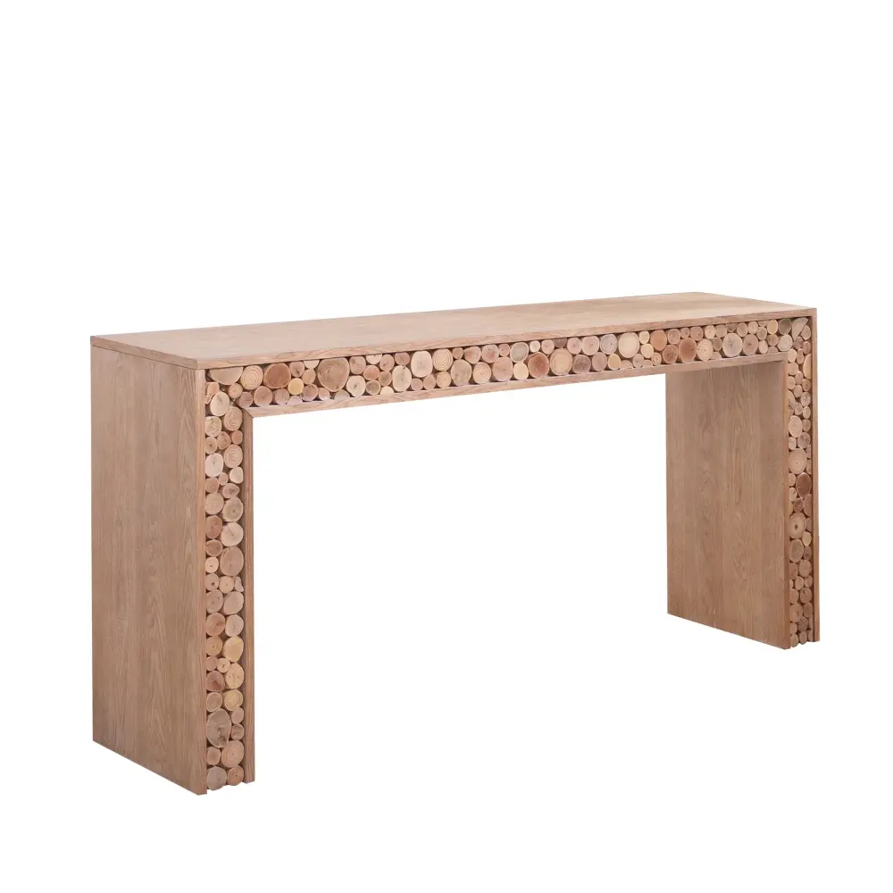 Rustic Wood Console Table Natural Log Accents, Entryway Table, Narrow Sofa Table, Hallway Accent Table, Modern Farmhouse S...