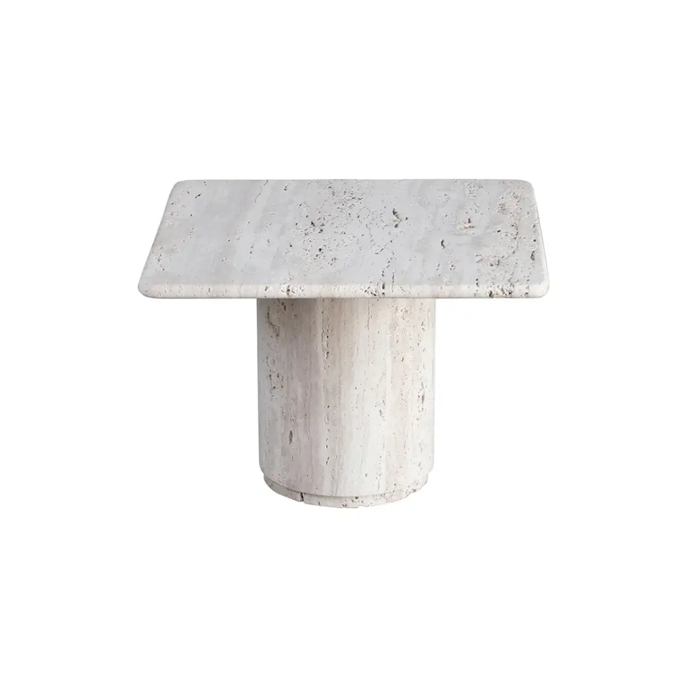 Square coffee table - Lyon - High - Ivory Travertine