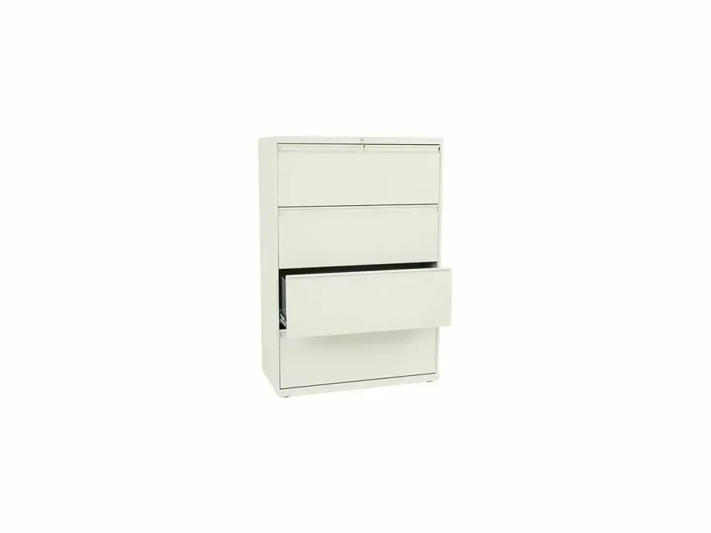 HON 4 Drawer Lateral Lockable Filing Cabinet Putty Secure Storage