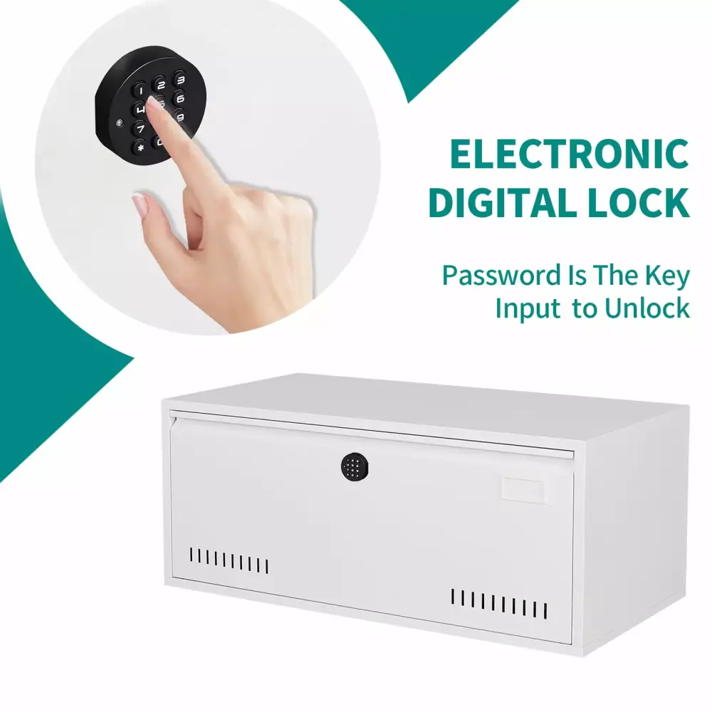 Digital Keypad Lateral Filing Cabinet Secured Steel Storage Home Office Quick Access Drawer Lukee