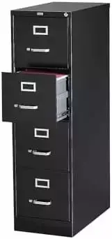 RUIAN 25-Inch Black 4-Drawer Locking Vertical File Cabinet 25164D