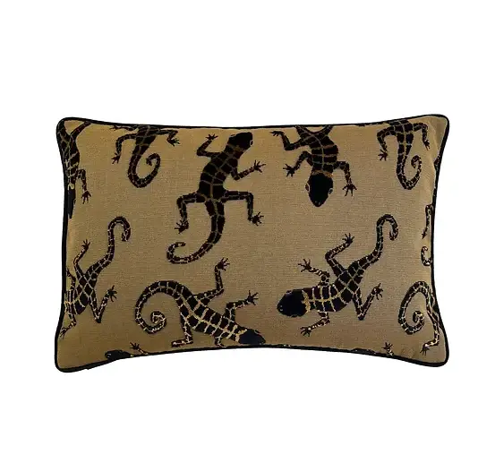 Calypso Black Gold Velvet Pillow