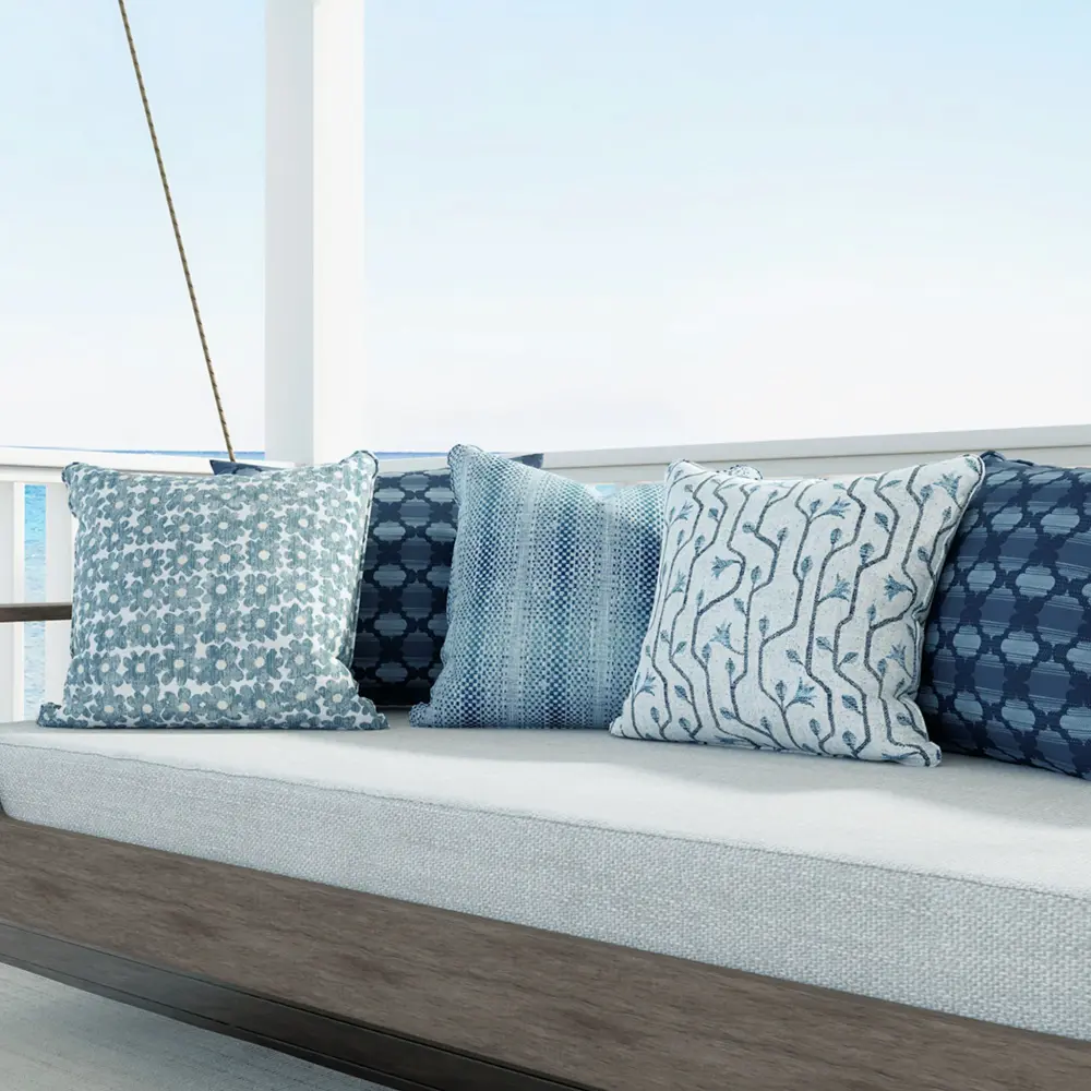 Craftsman Indoor/Outdoor Lumbar Pillow, Sapphire