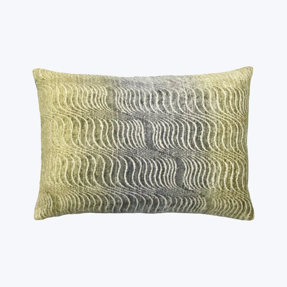Ergonomic Support Torsion Woven Jacquard Lumbar Pillow Cactus