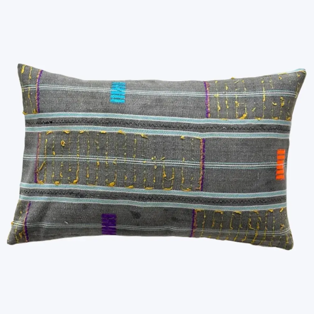 Kente Cloth Lumbar Pillow Cooling Gel Layer