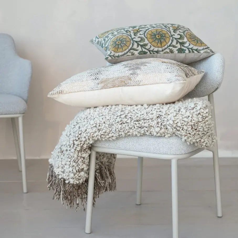 Verdant Charm Flax Lumbar Pillow