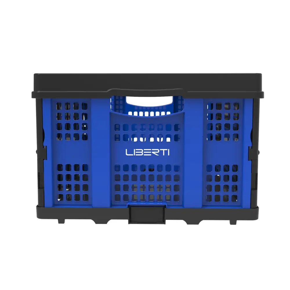 Foldable Storage Basket Dual Opening Doors | 25kg Load Capacity | Efficient Collapsible Crate – Liberti