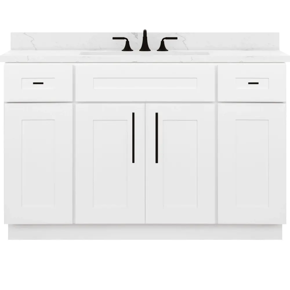 48 W x 21 D x 34.5 H Vanity Sink Base Cabinet - Alpina Alabaster
