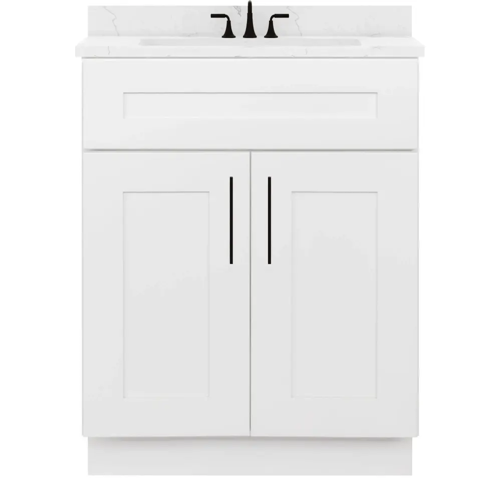24 W x 21 D x 34.5 H Vanity Sink Base Cabinet - Alpina Snow