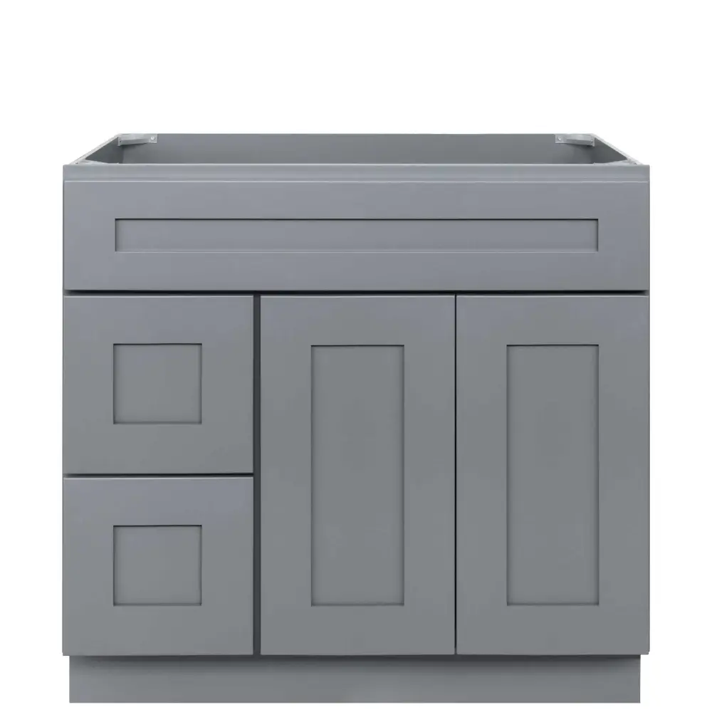 36 W x 21 D x 34.5 H Vanity Sink Base Cabinet Left Drawers - Colonial Slate