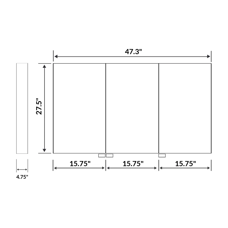 47 1/3 W x 27 1/2 H Mirrored Medicine Cabinet LMC2-48