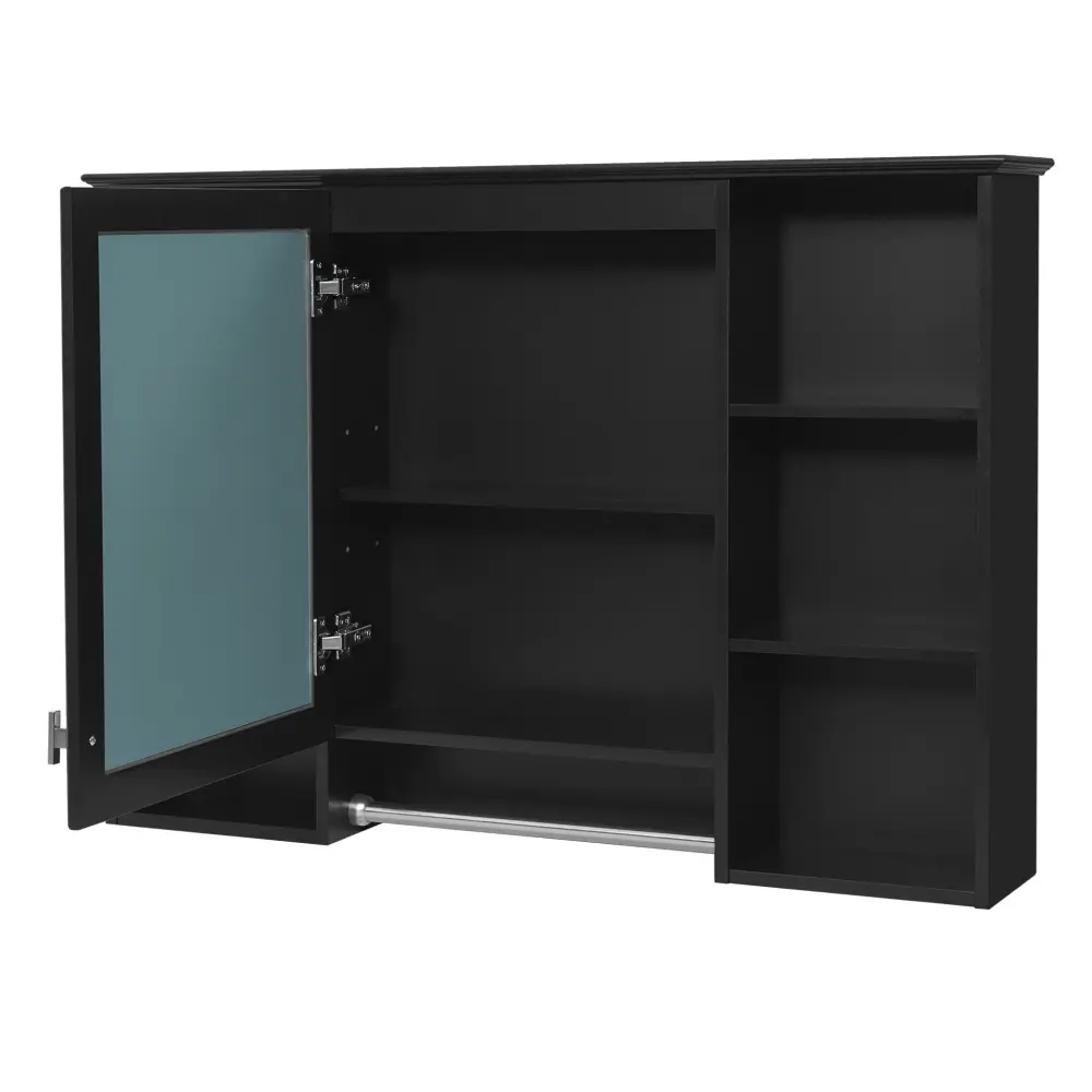 3 1 Modern Bathroom Mirror Cabinet Adjustable Shelf, Soft Close Door, High Definition Mirror & Towel Bar