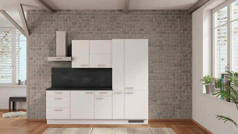 nobilia kitchen unit Landshut 225 cm white matte value from factory buy concrete apothecary cabinet