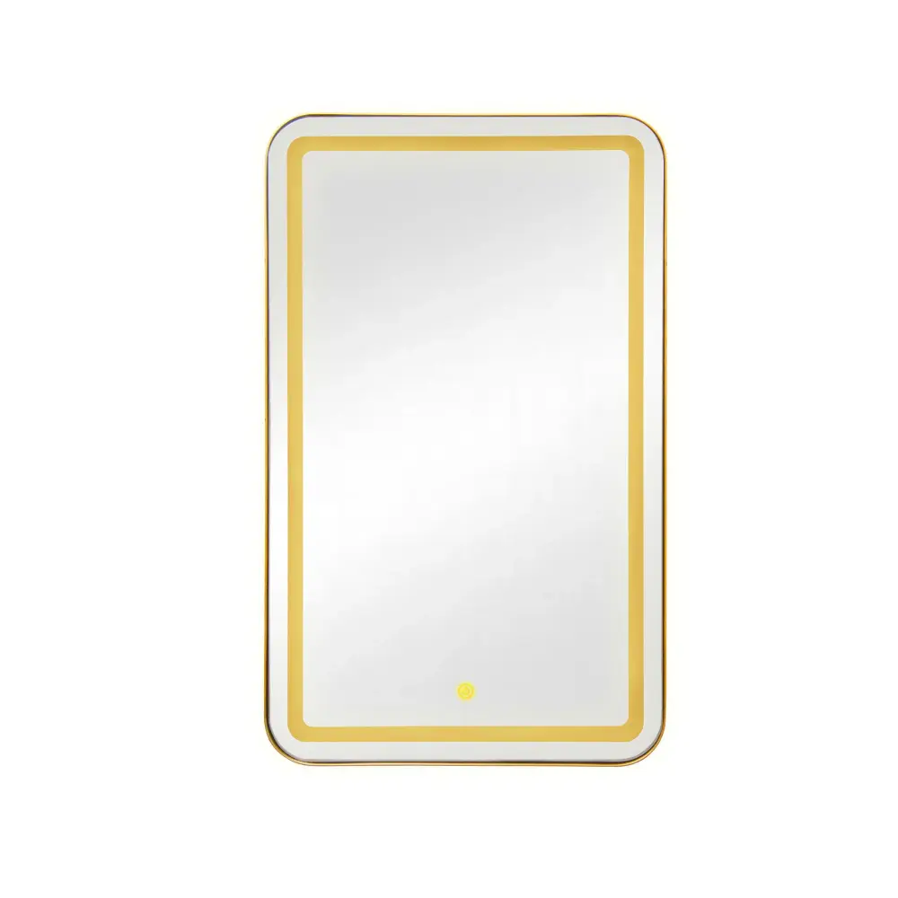 Rectangle Medicine Cabinet Mirror Bathroom Mirror Storage Wall Mounted Medicine Mirror Cabinet LED - Golden | Rustproof & ...
