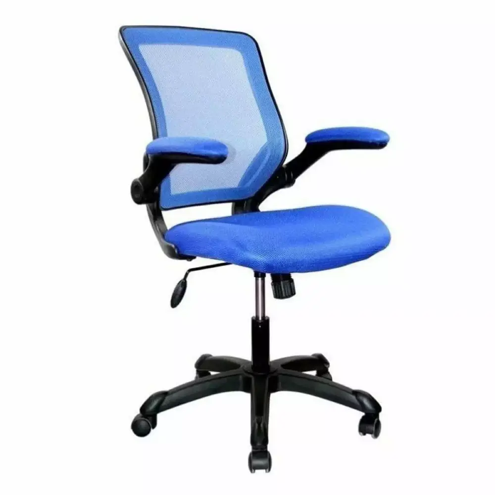 Bowery Hill Mesh Task Office Chair Blue Modern Ergonomic Desk Chair