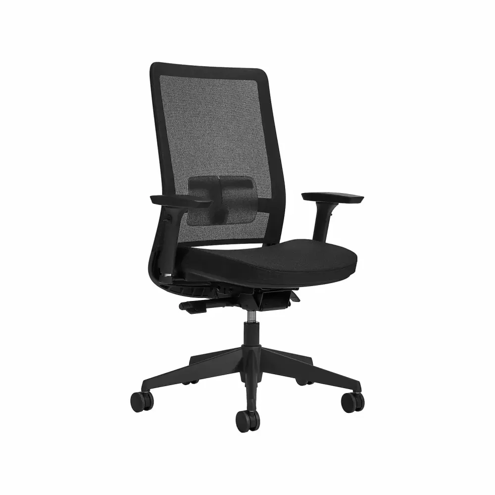 Global Factor Mesh Back Fabric Task Chair Black 55408BKFU85 Ergonomic Office Chair