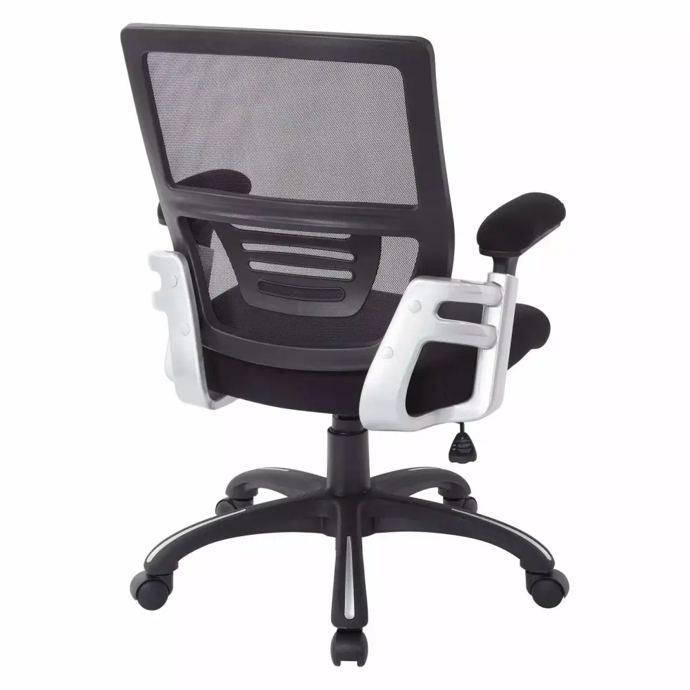 Mesh Back Black Managers Chair Fabric Seat Adjustable Fabric Padded Arms Office Star Products