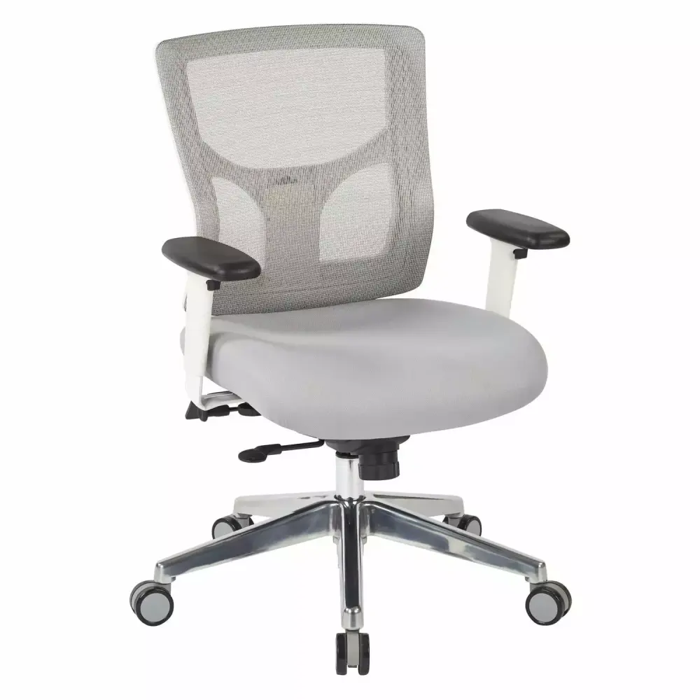 Pro Grid Gray Mesh Fabric Mid Back Chair 2-Way Adjustable Arms Ergonomic Task Chair Office Star Products