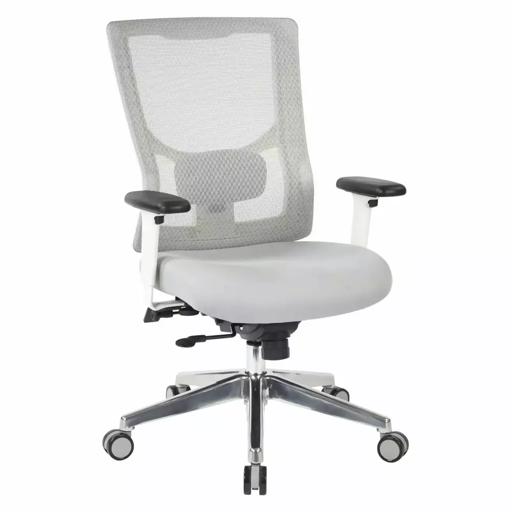 ProGrid Gray Mesh Fabric High Back Chair 2-Way Adjustable Arms Ergonomic Office Chair Office Star Products
