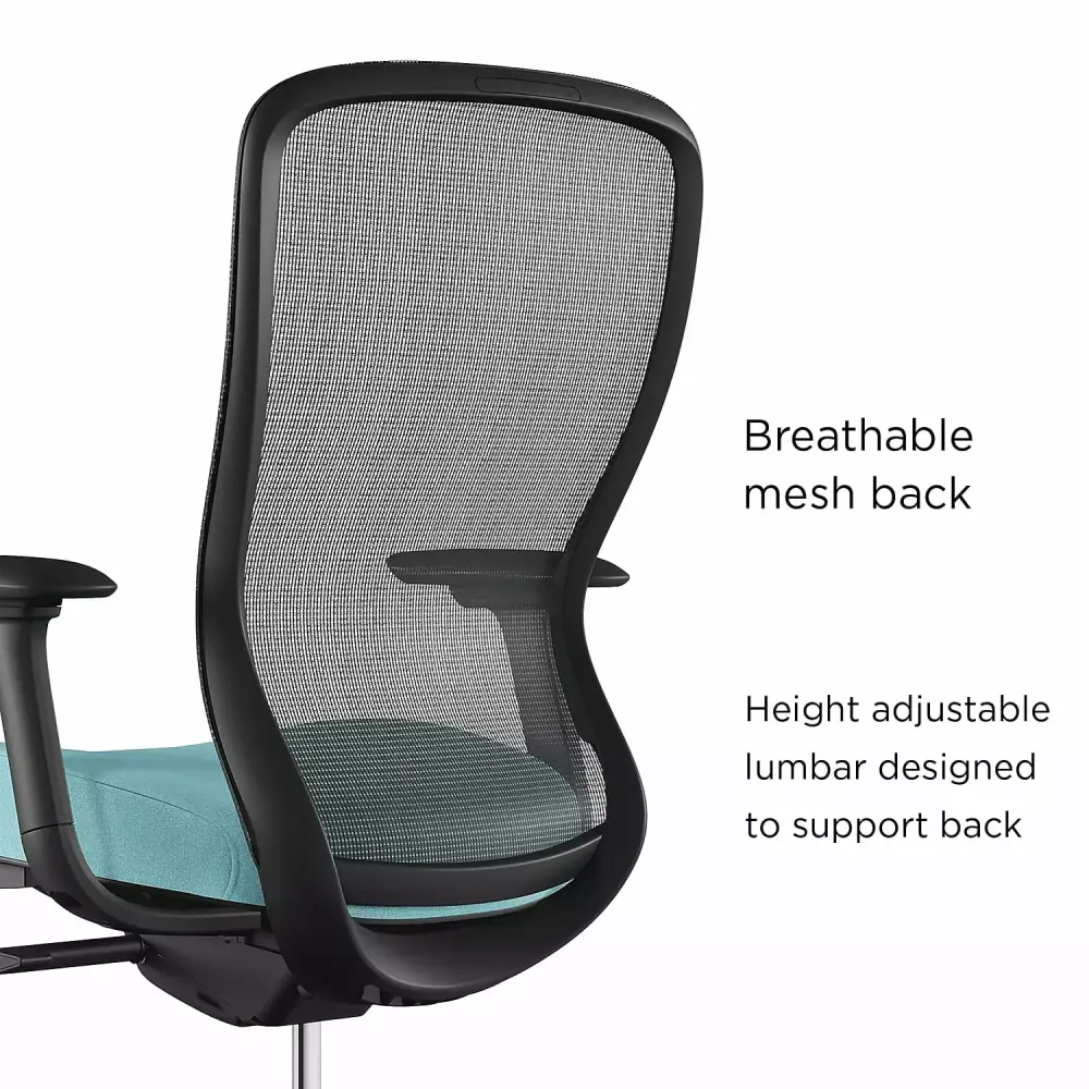 Union Scale Workplace2.0 Ayalon Mesh Back Fabric Task Chair Black Teal Union & Scale