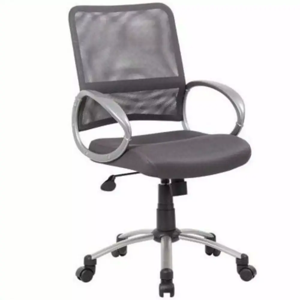 UrbanPro Contemporary Fabric Mesh Back Pewter Task Office Chair Grey Ergonomic