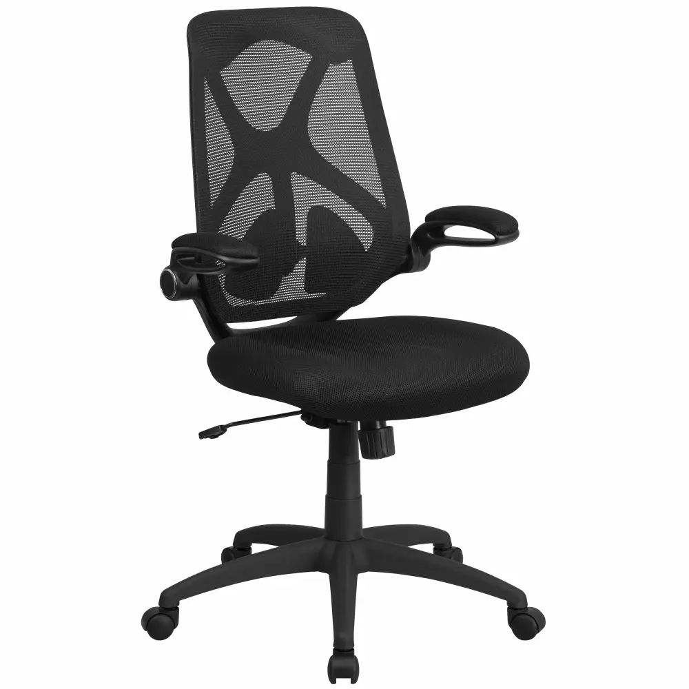 Line Furniture Black Mesh Ventilated Swivel Executive Office Chair Ergonomic Design