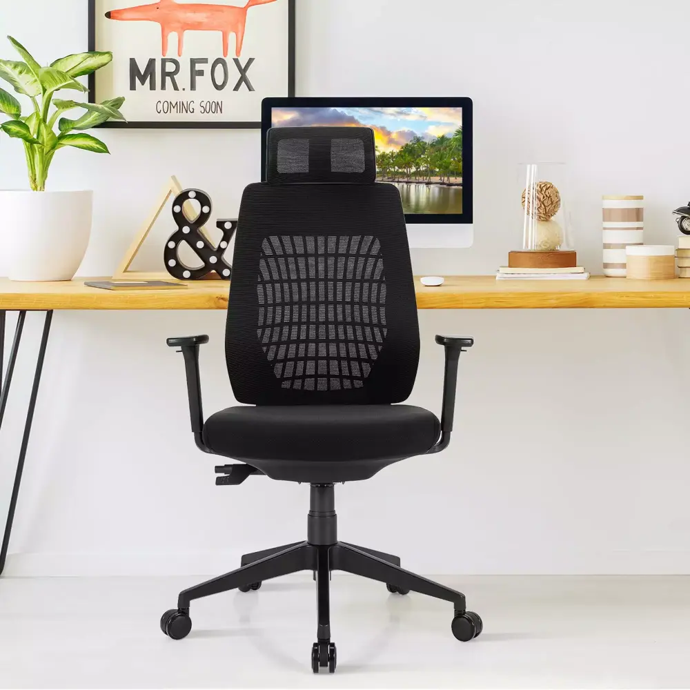 Gymax High Back Swivel Executive Chair Ergonomic Mesh Office Chair 3D Armrests