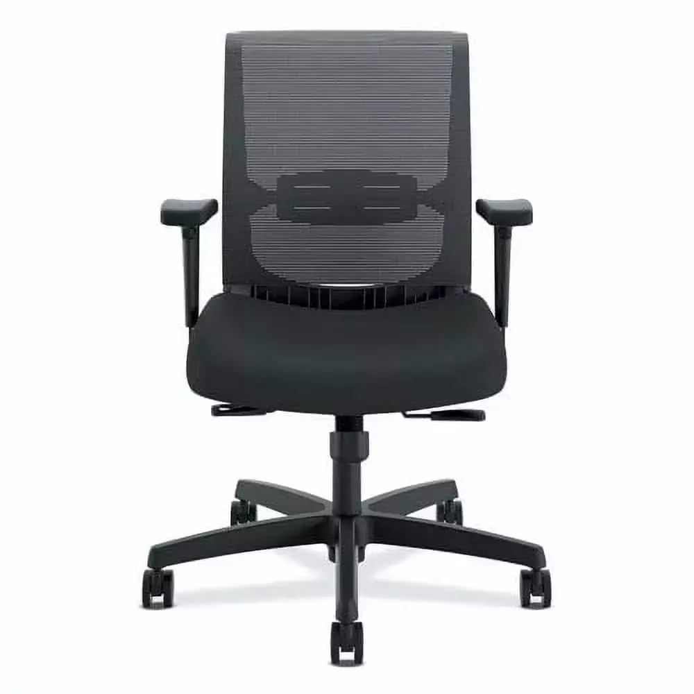 HON Convergence Synchro Tilt Mesh Mid Back Task Chair Black Supports 275 lbs