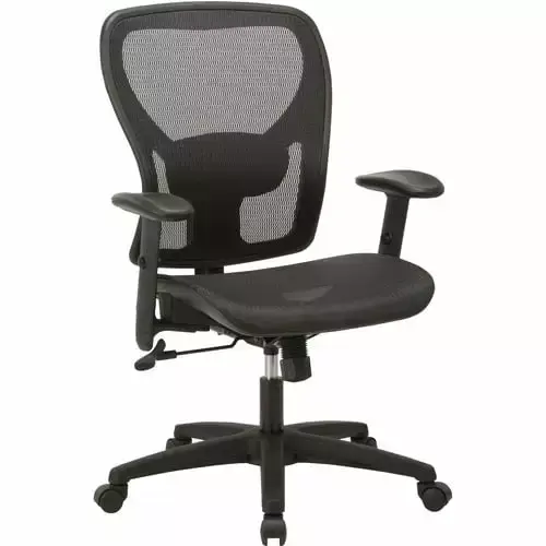 Lorell SOHO Mesh Mid Back Task Chair Black Comfortable Office Seating