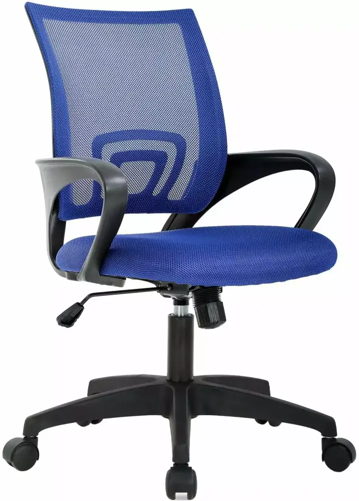 Office Chair Mesh Computer Chair Lumbar Support Adjustable Rolling Swivel Ergonomic Task Chair Blue QRZJ