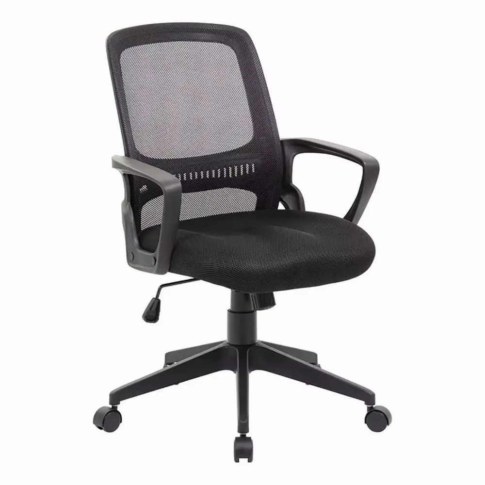 Scranton & Co Contemporary Mesh Fabric Swivel Office Chair Black