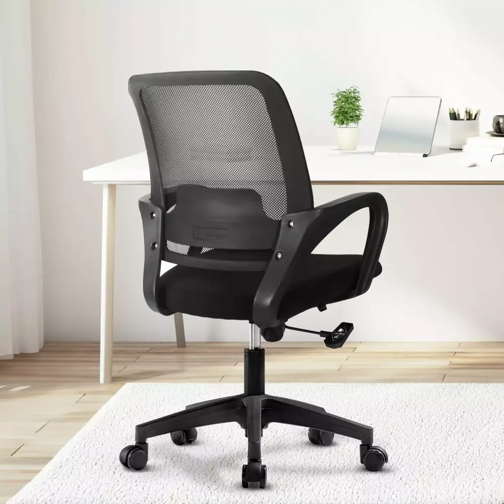 Office Chair Ergonomic Mesh Computer Chair Lumbar Support Adjustable Rolling Swivel Task Chair Black WYD