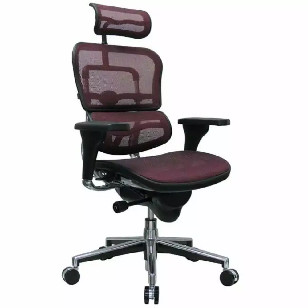 HomeRoots Plum Red Mesh Chair 26.5 x 29 x 46 Modern Office Chair