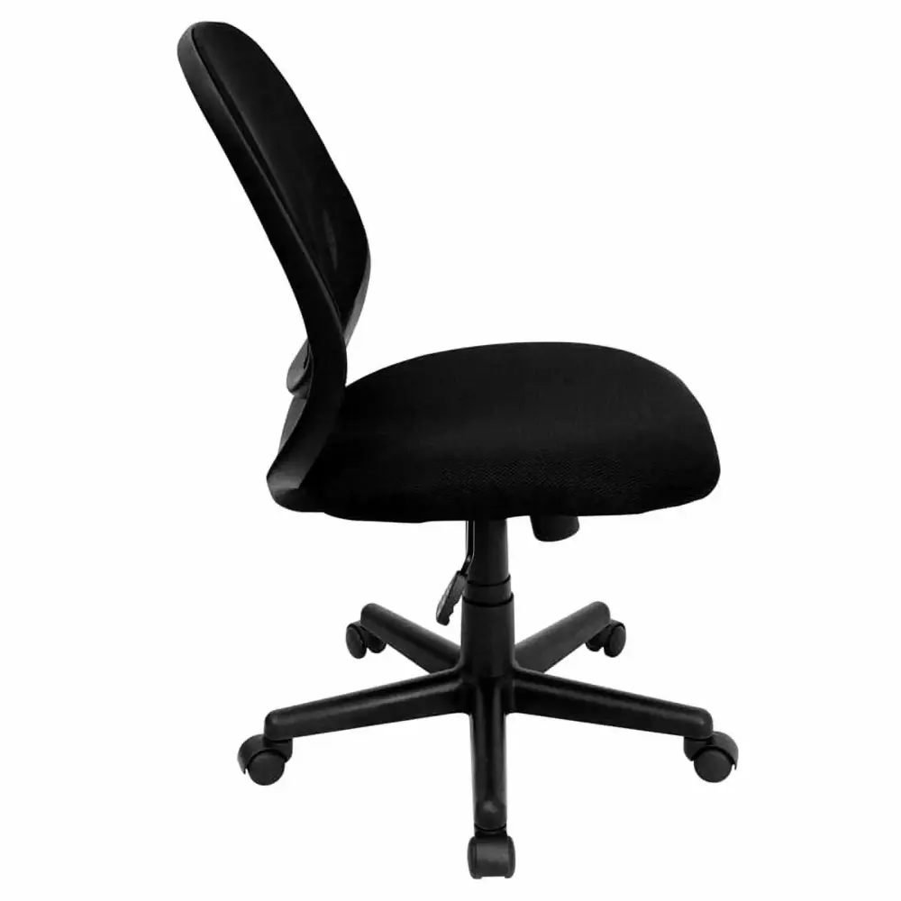 Emma + Oliver Mid-Back Black Mesh Swivel Task Office Chair Flex Bars