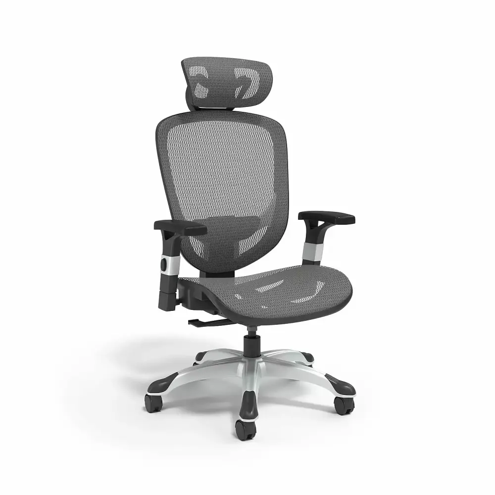 Union & Scale Flexfit Hyken Technical Mesh Task Chair Charcoal Gray Ergonomic Office Chair Adjustable Features STAPLES