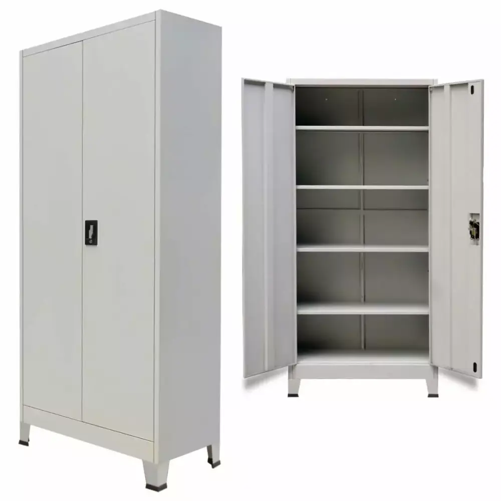 Anself Gray Metal File Storage Cabinet 4 Adjustable Shelves 35.4 x 15.7 x 70.9 Inches