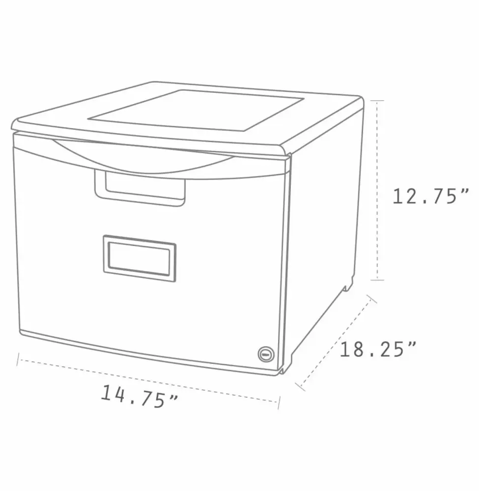 DazzAura File Cabinet 1-Pack Grey Dark Grey Office Storage