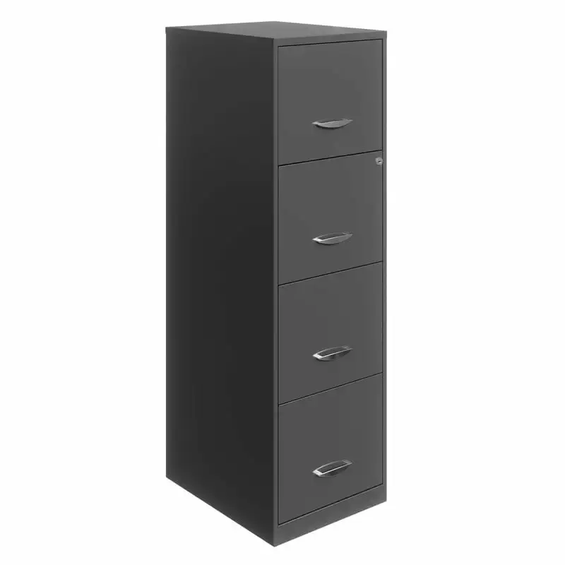 Home Square 4 Drawer Metal Vertical Filing Cabinet Set Charcoal Set 2