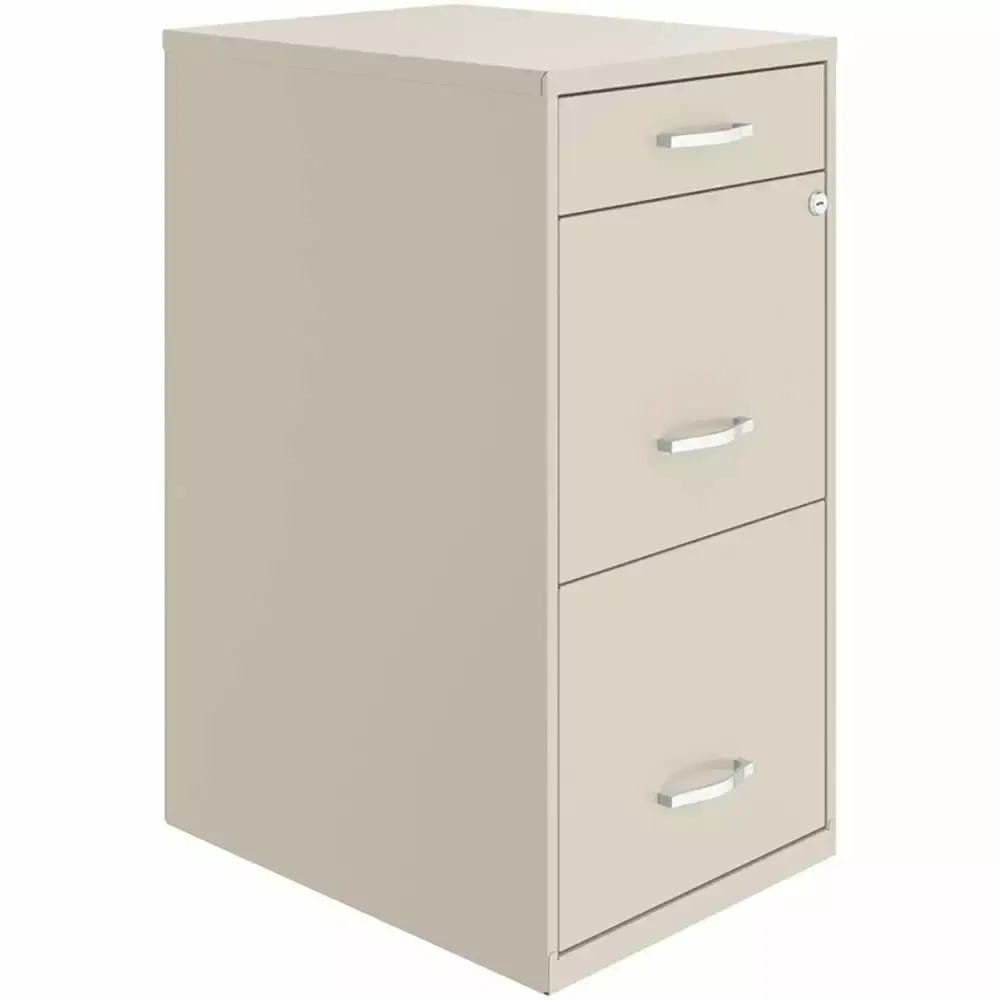Home Square Set 2 3 Drawer Metal File Cabinets Pencil Drawer Off White