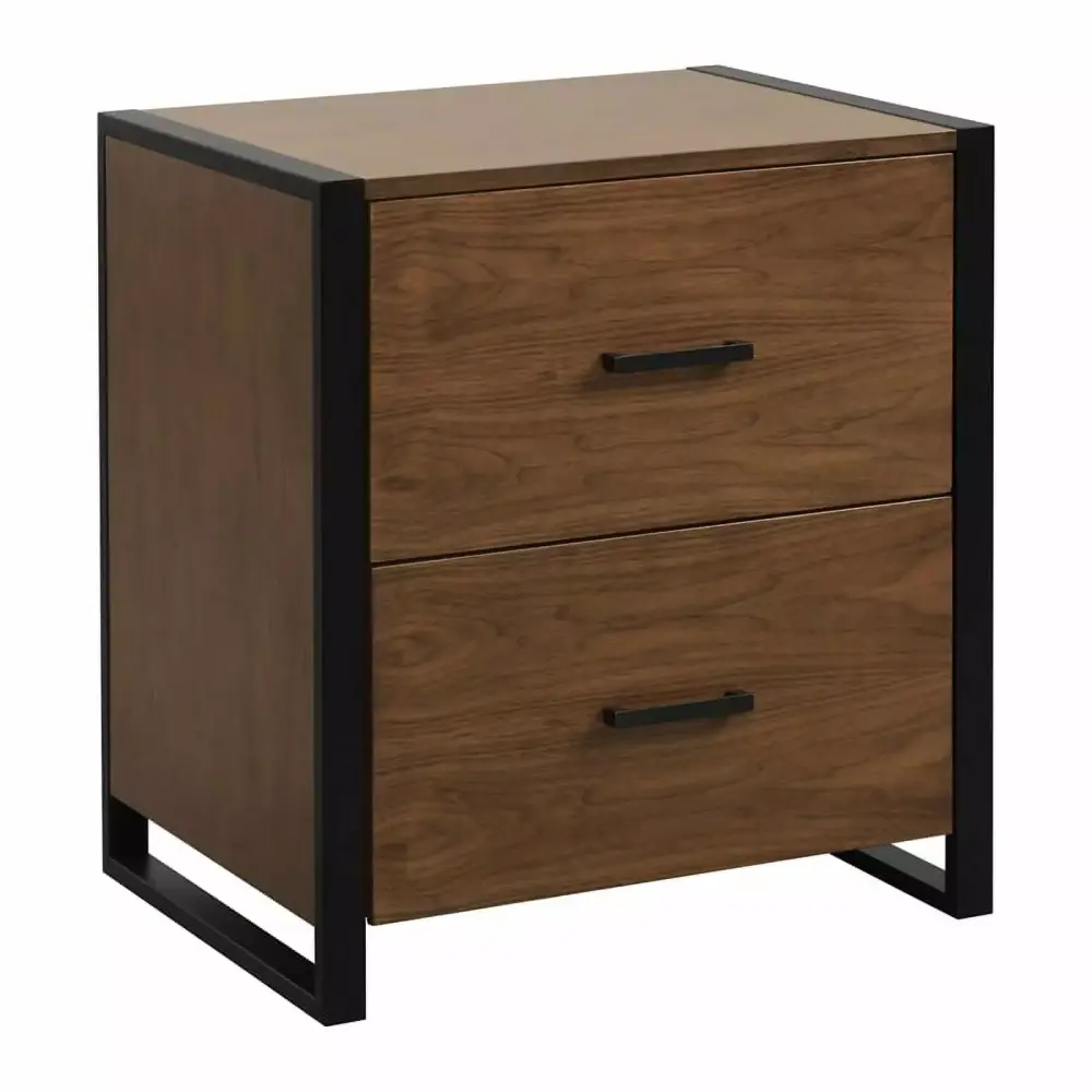 Lexicon Sedley Metal File Cabinet Walnut and Black Modern Office Storage