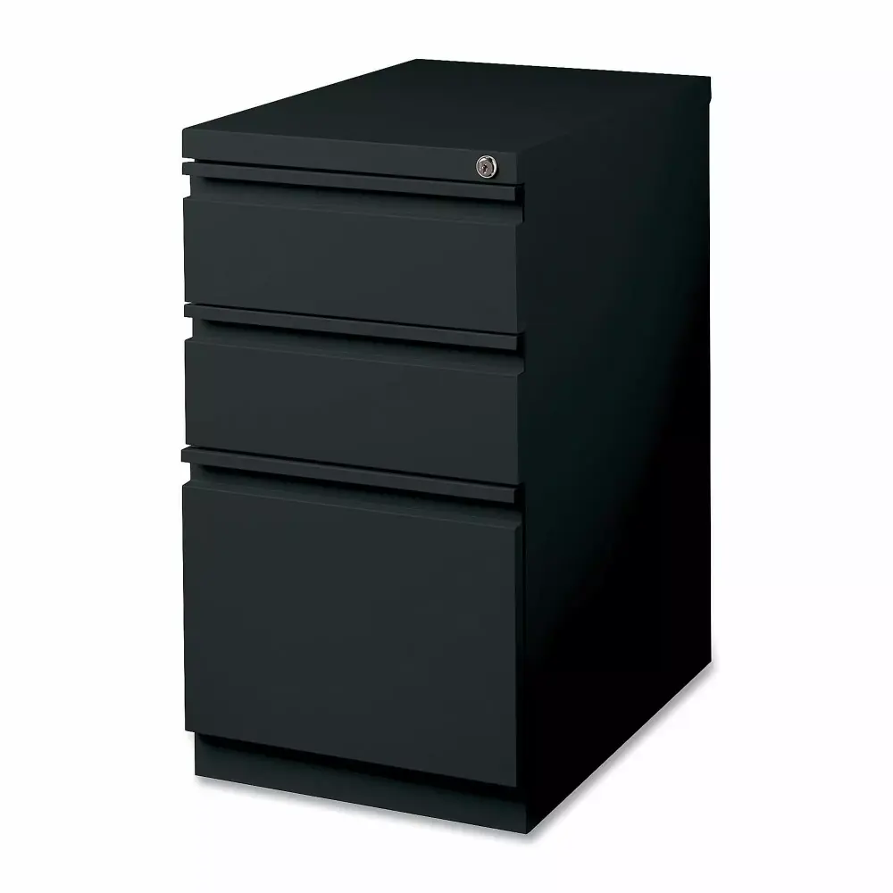 3 Drawers Vertical Steel Lockable Filing Cabinet Black Lorell