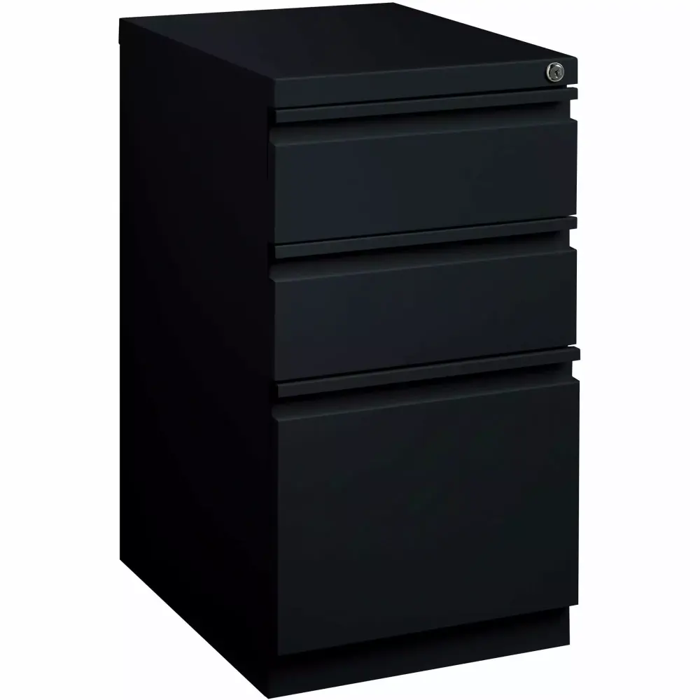 3 Drawers Vertical Steel Lockable Filing Cabinet Black Lorell