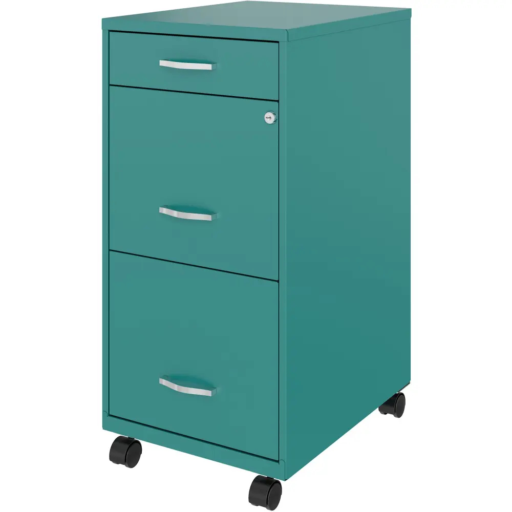 Lorell LLR00060TL Soho Mobile File Cabinet Teal Office Organization