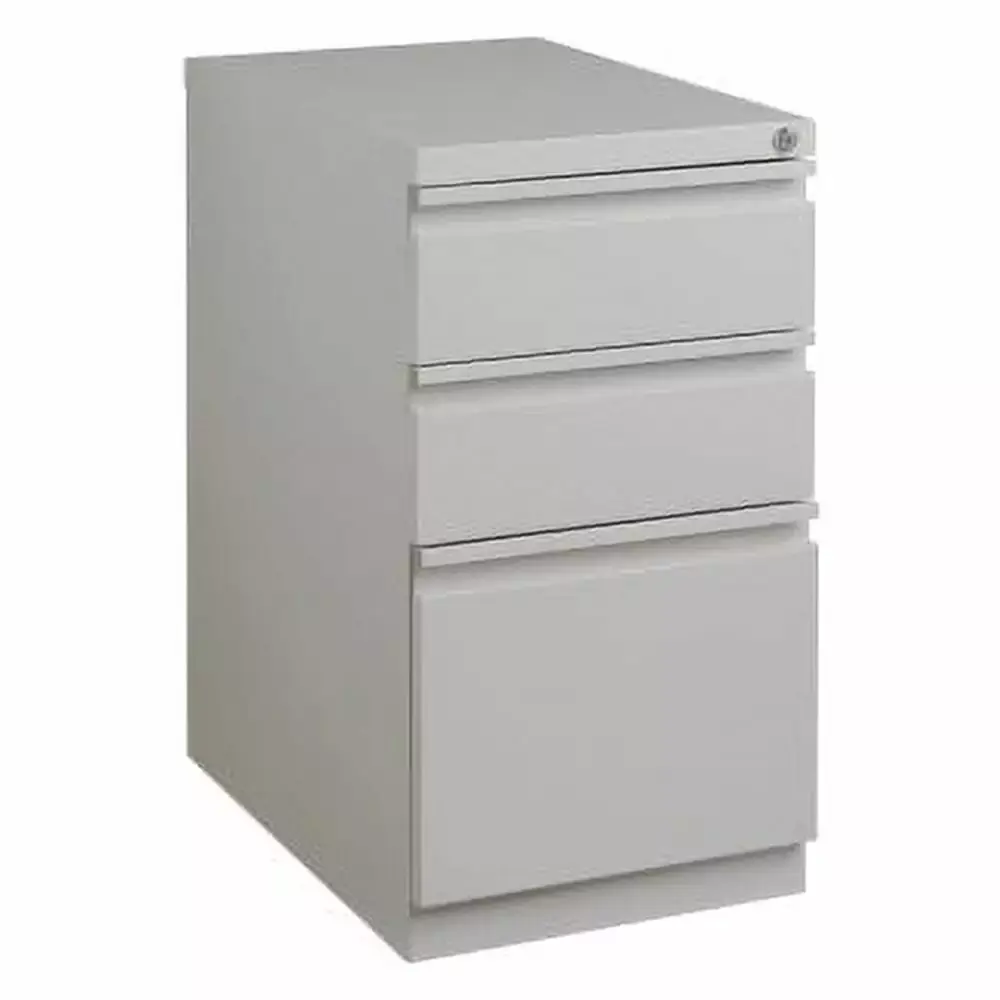 Lorell Mobile Box Box File Pedestal File 15 x 19.9 x 27.8 3 Drawers Platinum Steel