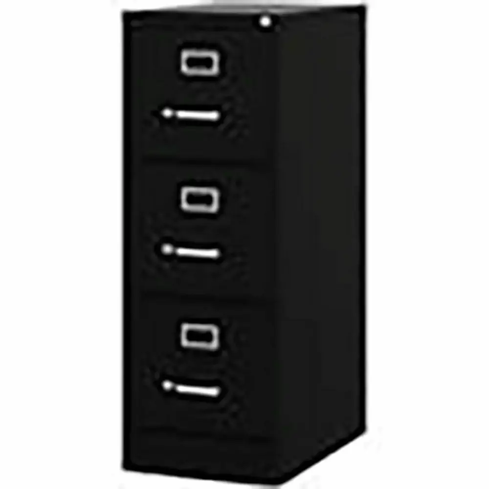 Pemberly Row 22 3-Drawer Traditional Vertical Metal File Cabinet Black