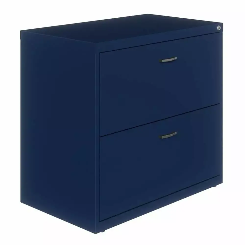 Pemberly Row Lateral Metal File Cabinet 30 . Wide 2 Drawer Navy - Stylish Office Storage